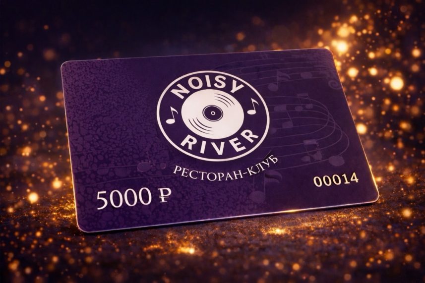 Подарочный сертификат Noisy River на 5000 рублей ресторан-клуб с живой музыкой Санкт-Петербург